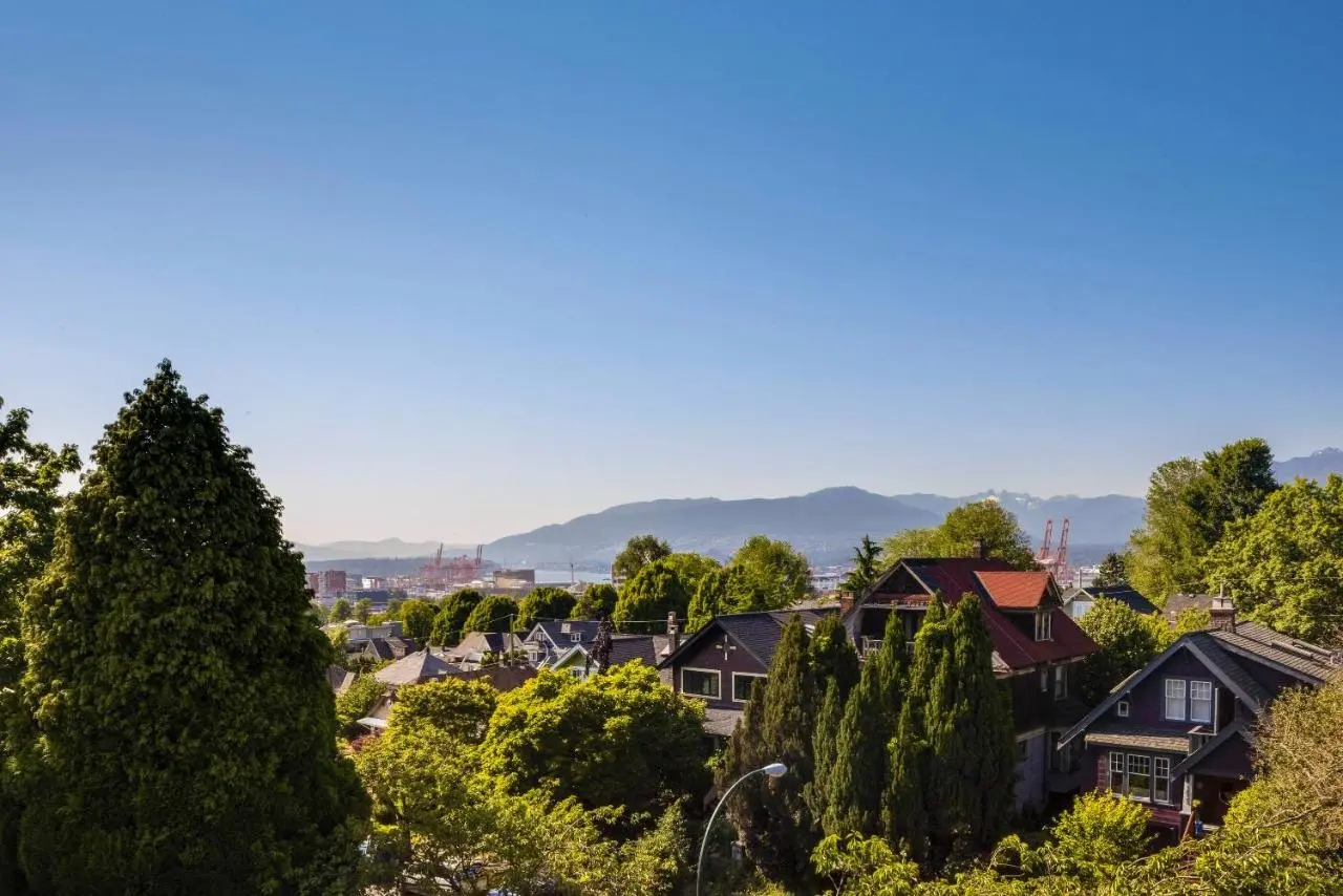 Atemberaubender Ausblick vom The Ivy on Parker Guest House auf grüne Wälder und majestätische Berge bei Tageslicht